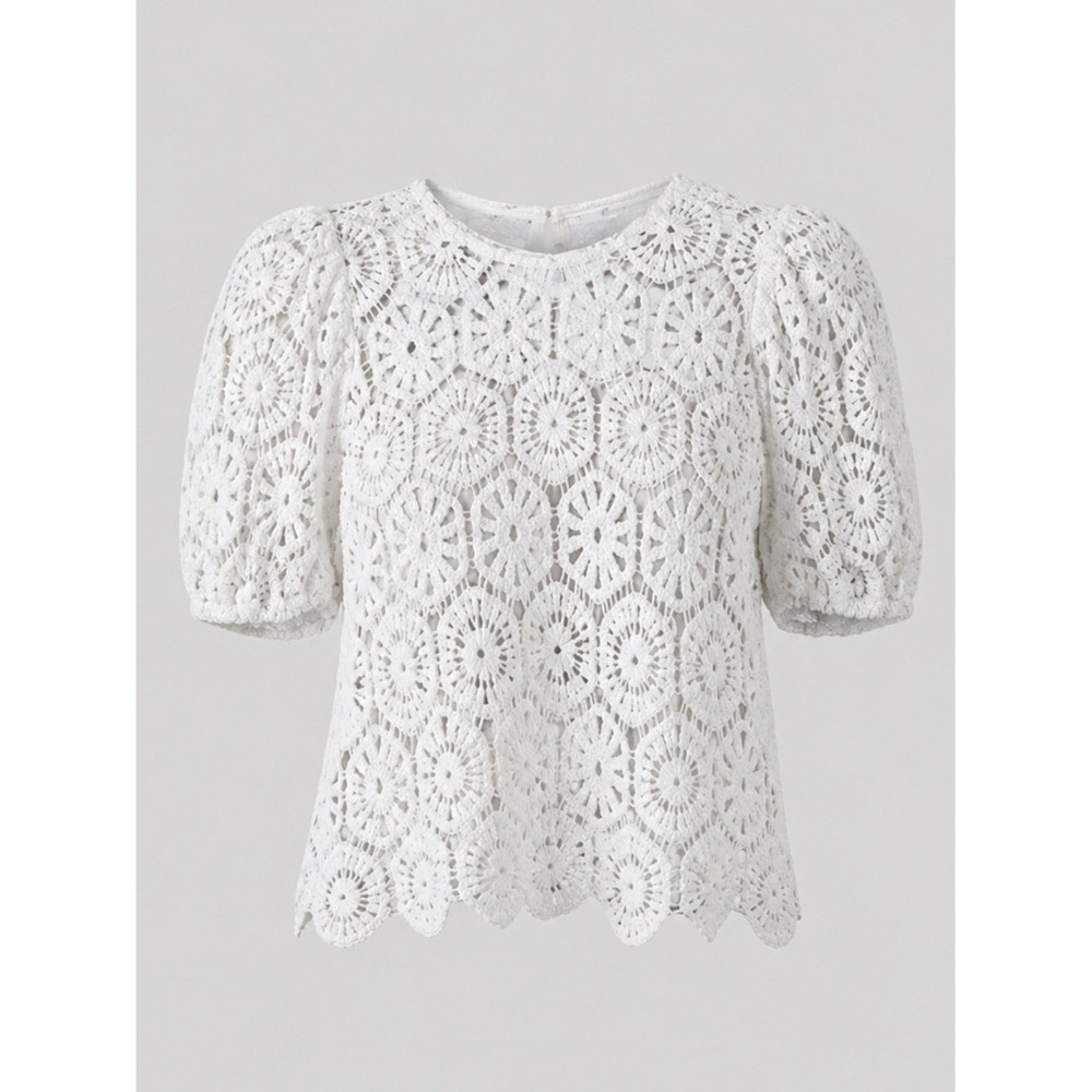 Womens Crochet Blouse Top Small Coquette Coachella Balletcore Fairy Festival